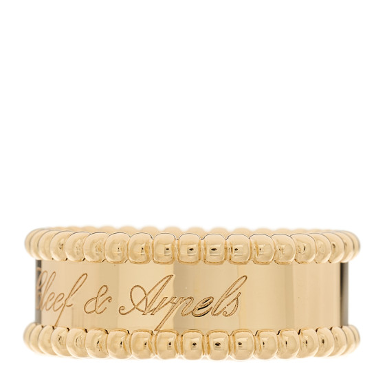 VAN CLEEF & ARPELS 18K Yellow Gold Perlee Signature Ring 55