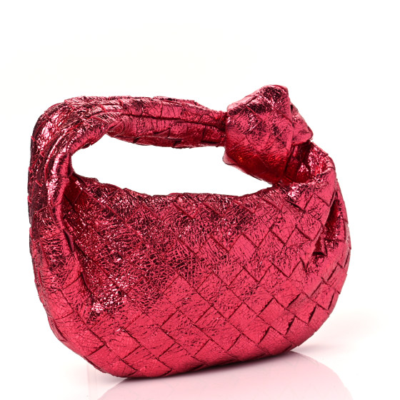 BOTTEGA VENETA レザー編み込みストラップ 赤 Bottega Veneta Red Woven Leather Shoulder Bag ○ Labellov