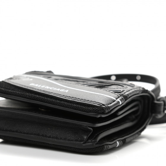 BALENCIAGA Faux Calfskin Fabric Sneakerhead Crossbody Wallet