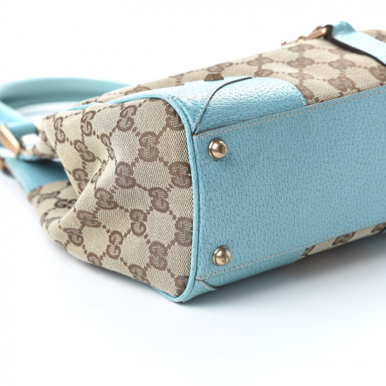 ショルダーバッグ・ポシェット GUCCI Shoulder Bags Women Fabric Beige/Teal GUCCI Monogram Calfskin Large Bardot Shoulder Bag Turquoise