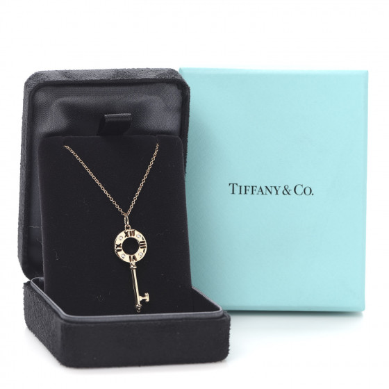 Tiffany & Co ATLAS KEY 18K ネックレス【ランク:A】 TIFFANY & Co. Atlas 18K Gold Diamond Key Pendant Necklace | eBay