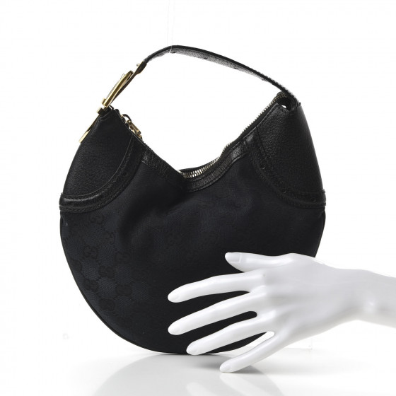 GUCCI Monogram Hobo Bag Black 668359 | FASHIONPHILE