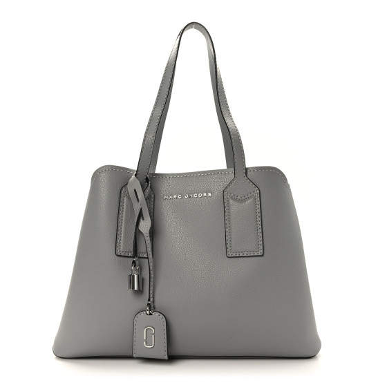 MARC JACOBS Pebbled Calfskin Editor Shopping Tote Grey 1462340 FASHIONPHILE