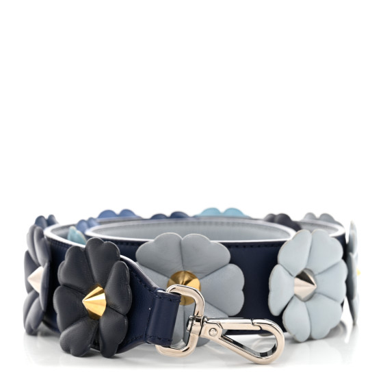 FENDI Vitello Dolce Flowerland Bi-Color Studded Strap You