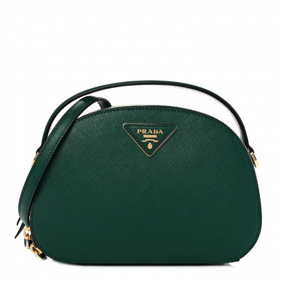PRADA Saffiano Lux Odette Crossbody Green 1035298 | FASHIONPHILE