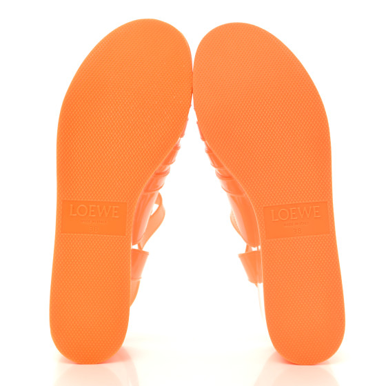 LOEWE Rubber Wedge Sandals 38 Orange 1469363 | FASHIONPHILE
