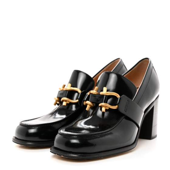 BOTTEGA VENETA Glossy Calfskin Monsieur 70mm Loafer Pumps
