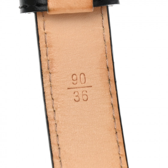 LOUIS VUITTON レザーベルト ブラック サイズ90/36 Authentic Louis Vuitton Black Leather Damier Infini Ceinture