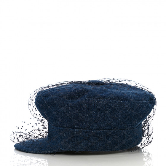 ディオール　Arty キャップ CHRISTIAN DIOR Denim Arty Cap with Veil 58 Blue 1347306