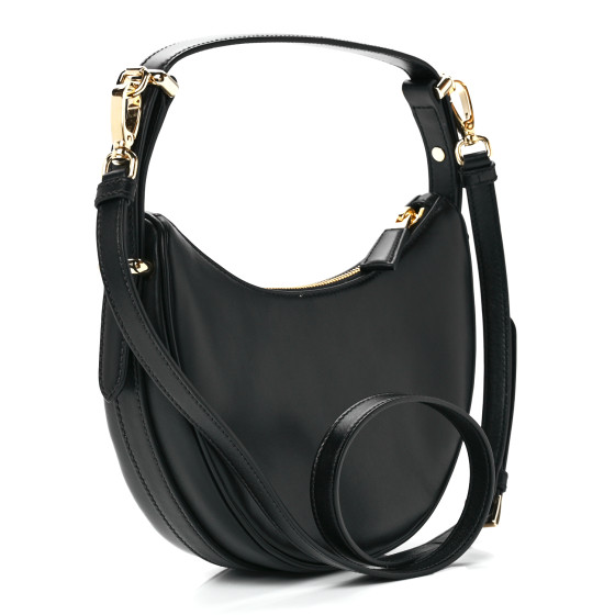 【関税&送料込】Prada Prada Arque Medium Soft Grainy Leather Black Prada Arqué Small Leather Shoulder Bag | PRADA