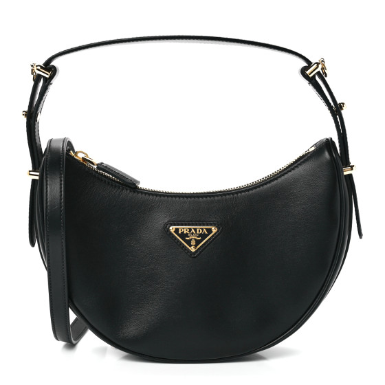 【関税&送料込】Prada Black Naplak Arqua Handbag Black Prada Arqué naplak patent leather shoulder bag | PRADA