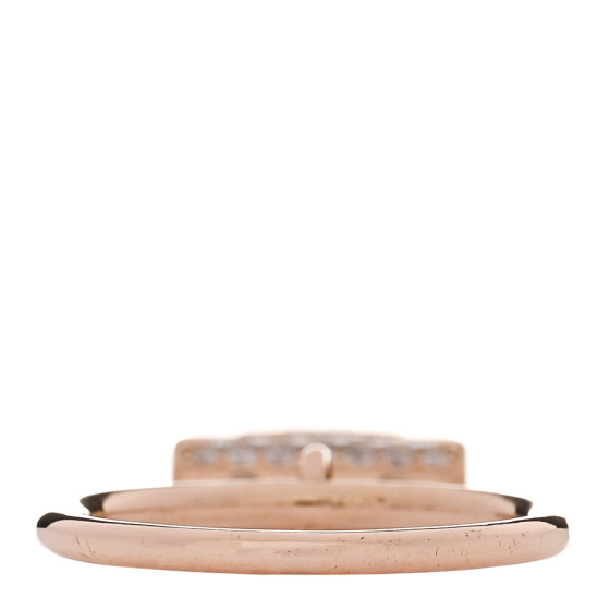 HERMES 18K Rose Gold Diamond Amulettes Constance Ring 52 6