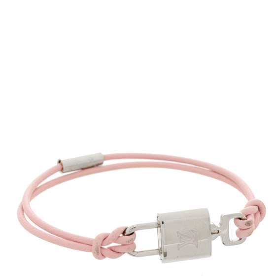 LOUIS VUITTON Monogram LV Padlock Bracelet Pink 1534003