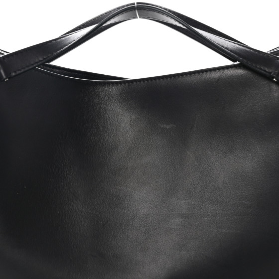 THE ROW Polished Saddle Calfskin Small Alexia Bag Black