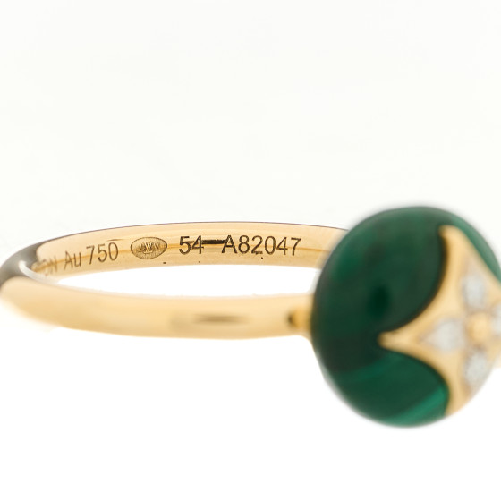 ルイ・ヴィトン LOUIS VUITTON 18K Yellow Gold Diamond Malachite Idylle