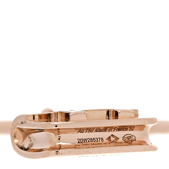 HERMES 18K Rose Gold Diamond Amulettes Constance Ring 52 6