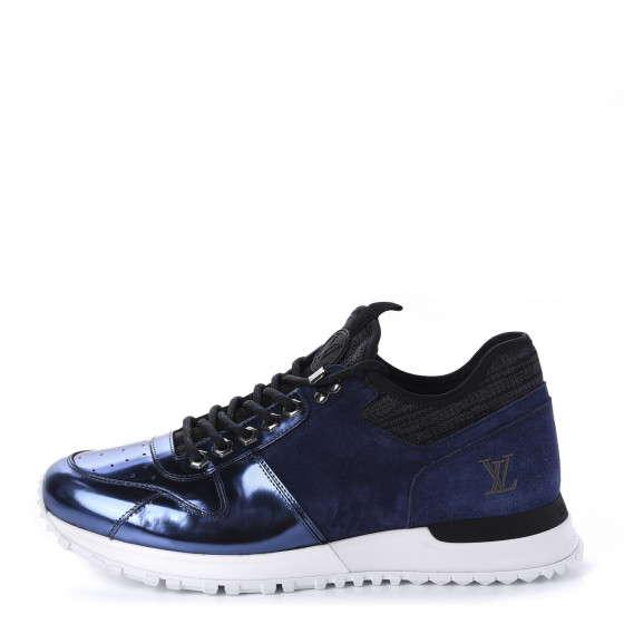 LOUIS VUITTON Metallic Patent Suede Run Away Sneakers 8
