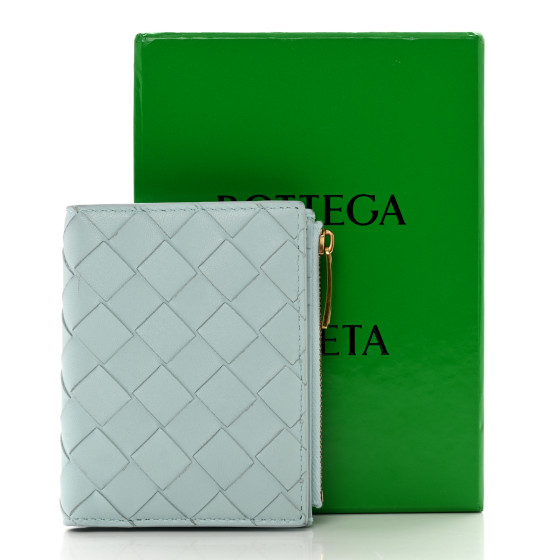 【BOTTEGA VENETA】Folded Flap Wallet Must Washed BOTTEGA VENETA Nappa Intrecciato Bifold Zip Wallet Teal