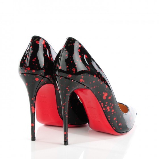 CHRISTIAN LOUBOUTIN Patent Pollock Pigalle Follies 100 Pumps