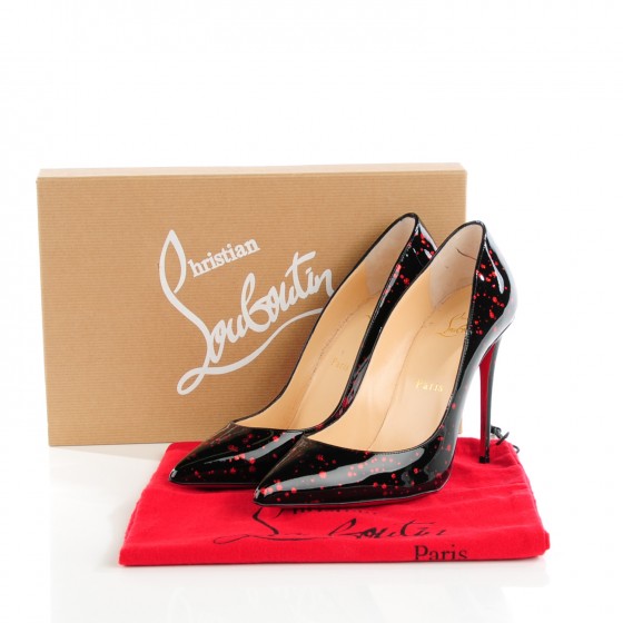 CHRISTIAN LOUBOUTIN Patent Pollock Pigalle Follies 100 Pumps