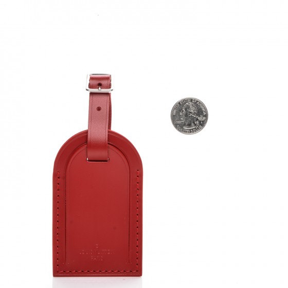 Louis Vuitton レザー タグ 赤 LOUIS VUITTON Calfskin Luggage Tag Red 1442023 | FASHIONPHILE