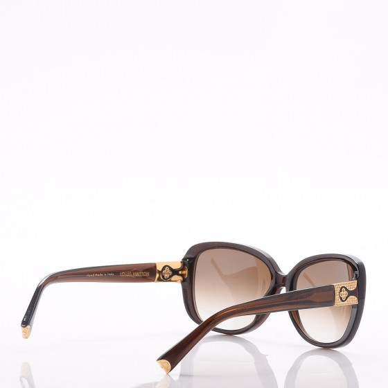 LOUIS VUITTON Heather Strass Sunglasses Z0456W Brown 255990
