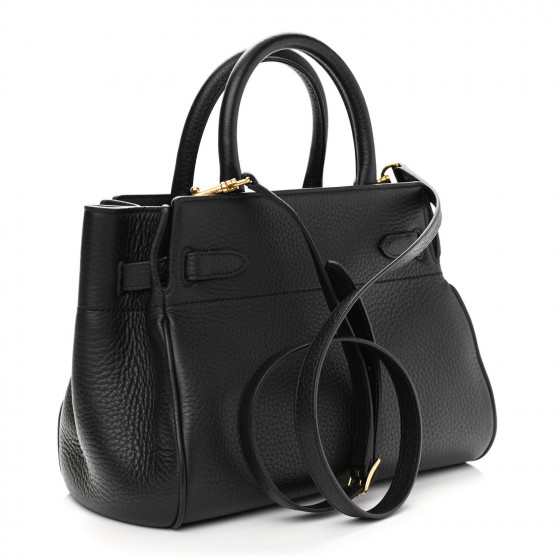 MULBERRY Heavy Grain Small Belted Bayswater Tote Black