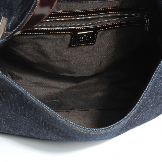 FENDI jeans サマーブレザー Fendi Blue jeans with belt loops and logo patch on the rear