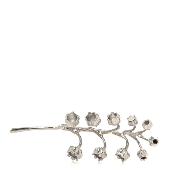 CHRISTIAN DIOR Crystal Lily of the Valley Brooch Silver