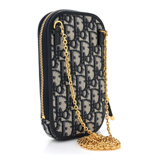 CHRISTIAN DIOR Oblique 30 Montaigne Phone Holder Blue