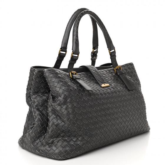 【BOTTEGA VENETA 】INTRECCIATO NEW ROMA TOTE BAG BOTTEGA VENETA Nappa Intrecciato Medium Roma Tote Ferro Gray