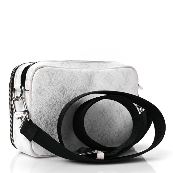 LOUIS VUITTON Taiga Monogram Alpha Messenger Optic White