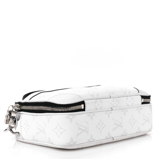 LOUIS VUITTON Taiga Monogram Alpha Messenger Optic White