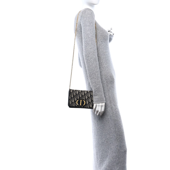 CHRISTIAN DIOR Oblique 30 Montaigne 2-In-1 Pouch Blue
