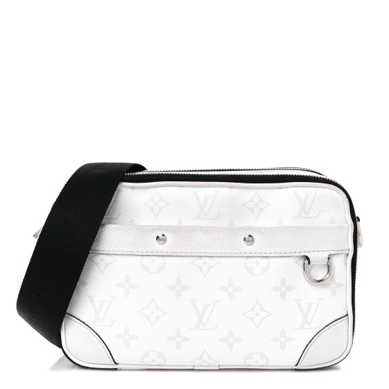 LOUIS VUITTON Taiga Monogram Alpha Messenger Optic White
