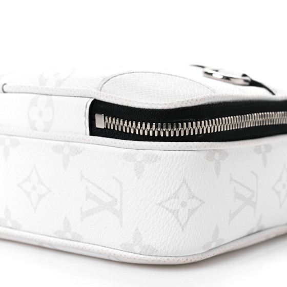 LOUIS VUITTON Taiga Monogram Alpha Messenger Optic White