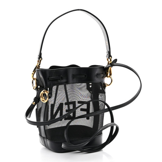 OUTLET【FENDI】BLACK モノクロ☆ロゴ Mon Tresor ハンドバッグ NIB FENDI Mon Tresor Monogram FF Black & White canvas