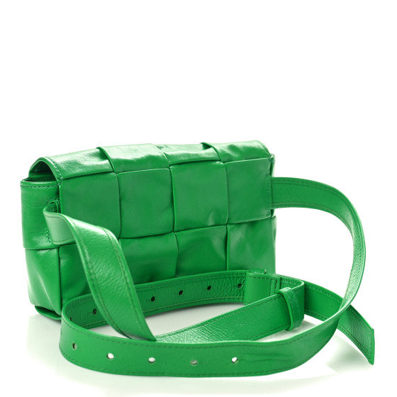 BOTTEGA VENETA Paper Calfskin Intreccio Cassette Belt Bag