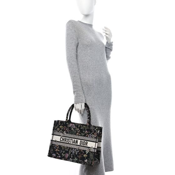 CHRISTIAN DIOR Canvas Embroidered Medium Herbarium Book Tote