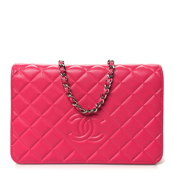ショルダーバッグ・ポシェット × ヴィンテージ(中古) Chanel CC Diamond Card Holder on Chain Quilted Lambskin CHANEL Lambskin Quilted Card Holder On Chain Black 1679738