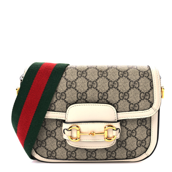 GUCCI GG Supreme Monogram Web Mini Horsebit 1955 Shoulder