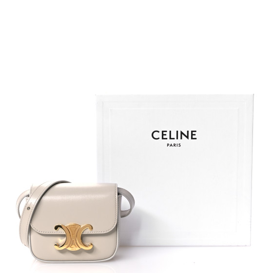 【CELINE 】 Mini Triomphe in shiny calfskin CELINE Shiny Calfskin Mini Triomphe Light Pink 1218244