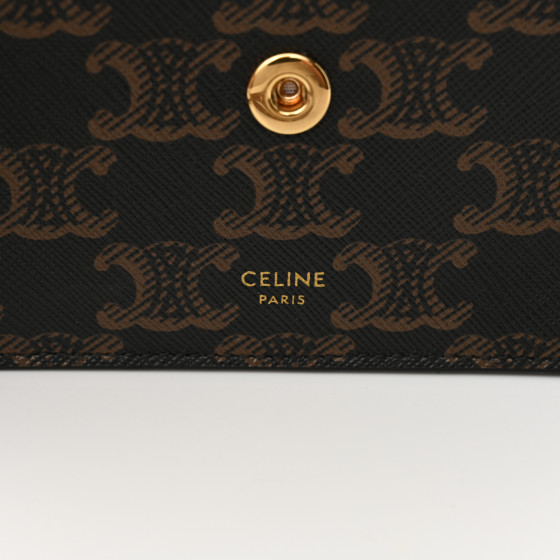 【VIP価格】CELINE TRIOMPHE CANVAS WALLET CELINE Triomphe Small Coated Canvas Wallet Black