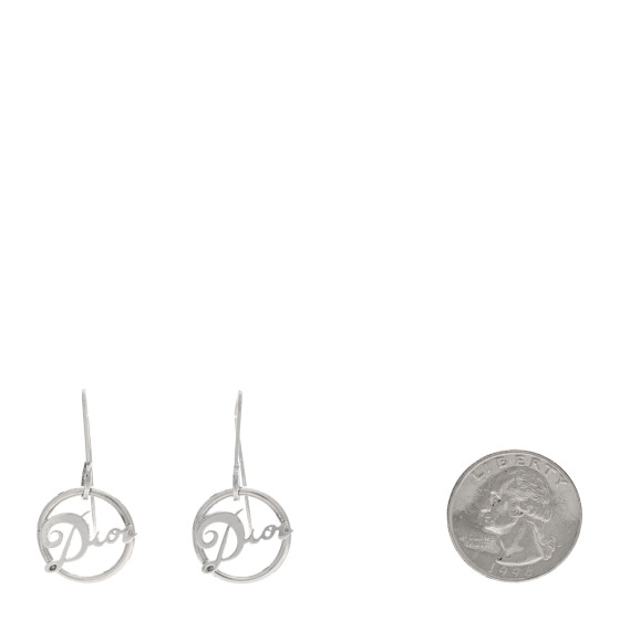 CHRISTIAN DIOR Logo Earrings Silver 1668945 | FASHIONPHILE