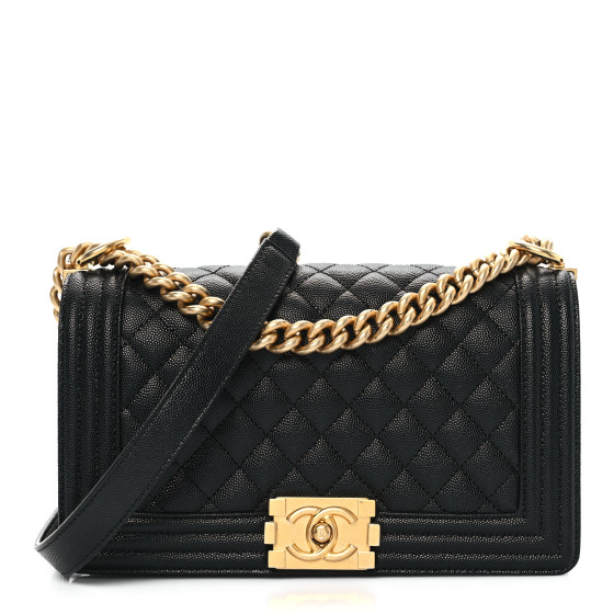 CHANEL Caviar Quilted Medium Boy Flap Black