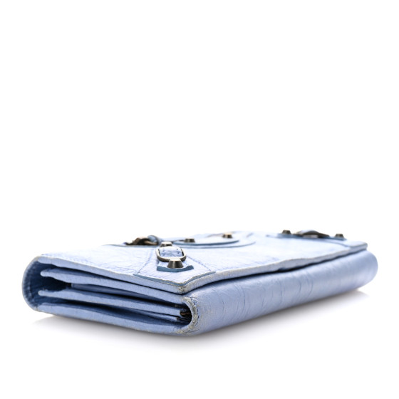 BALENCIAGA Agneau Classic Hardware Money Wallet Sky Blue