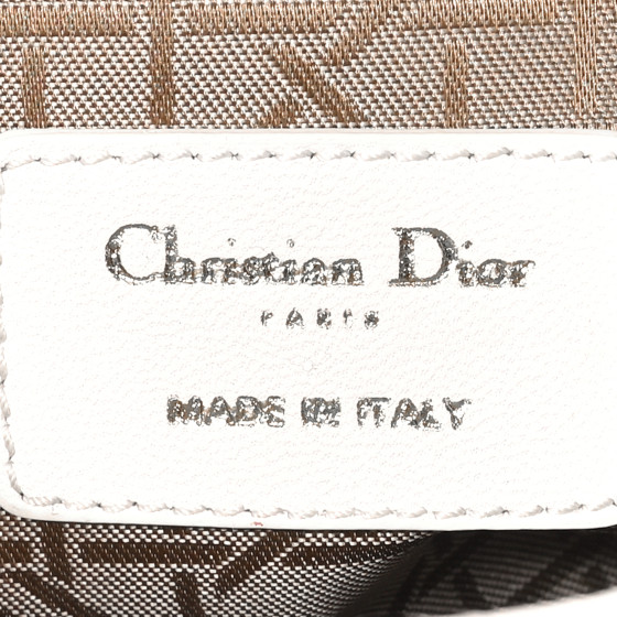CHRISTIAN DIOR Lambskin Cannage Mini Lady Dior White 1676874