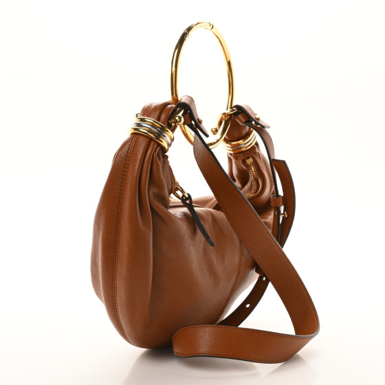 ブレスレット CHLOE SMALL BRACELET HOBO BAG CLAY BROWN Chloé Small Bracelet Hobo Bag In Grained Leather in Clay