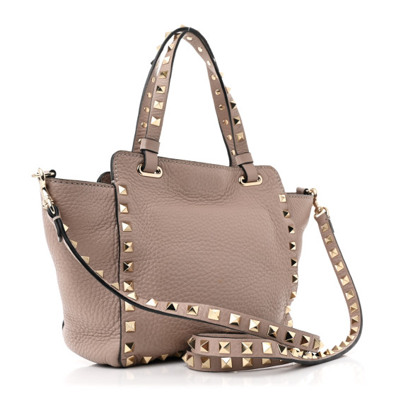 【関税＆送料込み】Valentino Garavani Mini Rockstud Tote Ba Rockstud Mini leather tote bag in white - Valentino Garavani