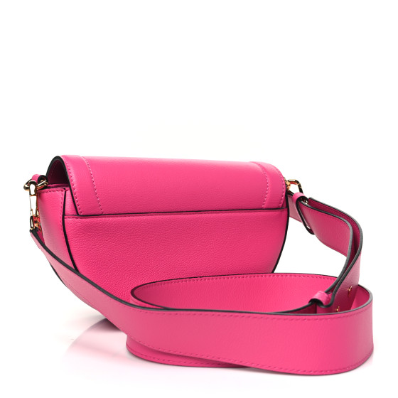 VERSACE Grained Calfskin La Medusa Small Shoulder Bag Pink